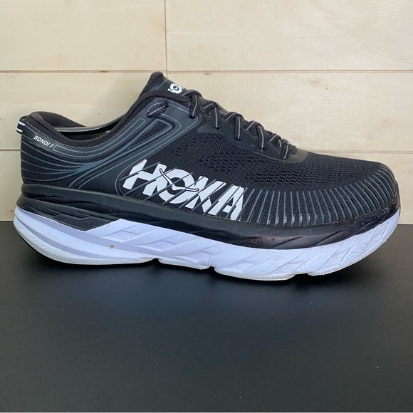 Hoka Other - Hoka Bondi 7 Black White Men's Size 10.5 2E Running Shoes Wide 1110530 BWHT